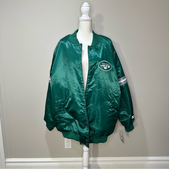 NWT Men's Jets Starter Jacket New York Jets The Pick and Roll Full Snap Jacket - Picture 2 of 16